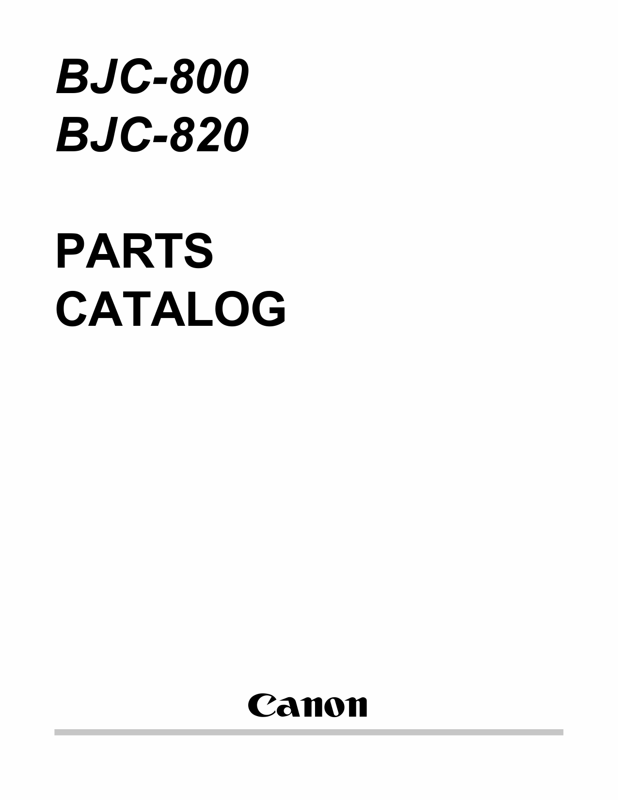 Canon BubbleJet BJC-800 820 Parts Catalog Manual-1